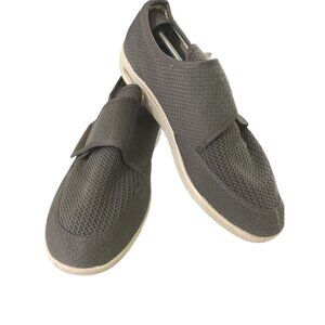 YouYun Mens Size 12 Gray Mesh Adjustable Breathable Slip-On sneakers Shoes